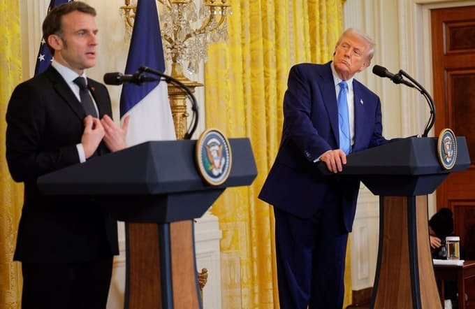 Emmanuel Macron in Donald Trump
