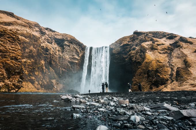 Slap Skogafoss na Islandiji