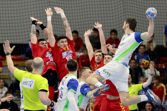 (FOTO) Slovenski rokometaši v Skopju do tretje zmage v kvalifikacijah za EP