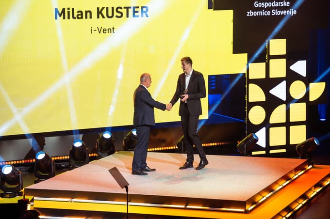 Milan Kuster, direktor podjetja i-Vent, prejel prestižno Nagrado GZS za izjemne gospodarske in podjetniške dosežke