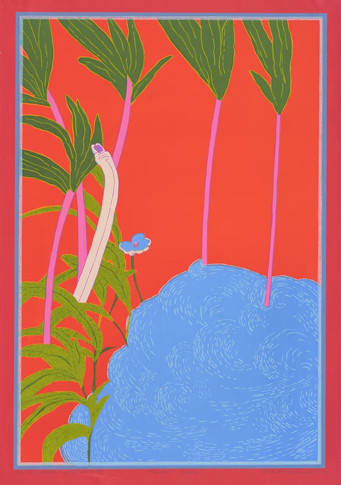 Metka Krašovec: Rastoča voda, 1975, litografija in sitotisk na papirju 