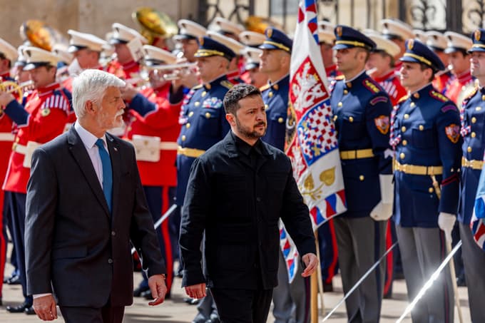 Z gostiteljem - češkim predsednikom Petrom Pavlom.