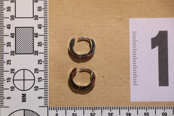 Uhani, ki jih je nosil pokojni moški.