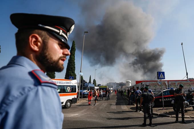 (FOTO) Okoli 30 poškodovanih: V Rimu eksplozija razdejala bencinsko črpalko