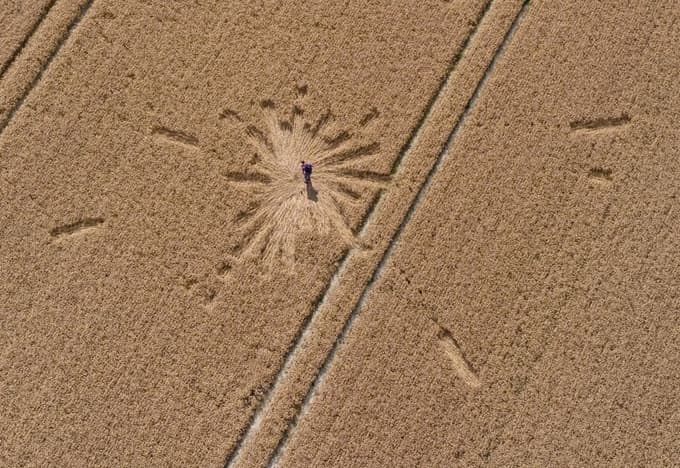 Pojavilo se je čez noč: V bližini skrivnostne upodobitve človeka na njivi odkrili nekaj, česar ne znajo pojasniti