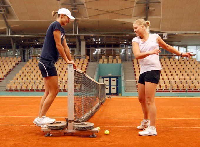 Predah med treningom: Polona Hercog in Maša Zec Peškirić