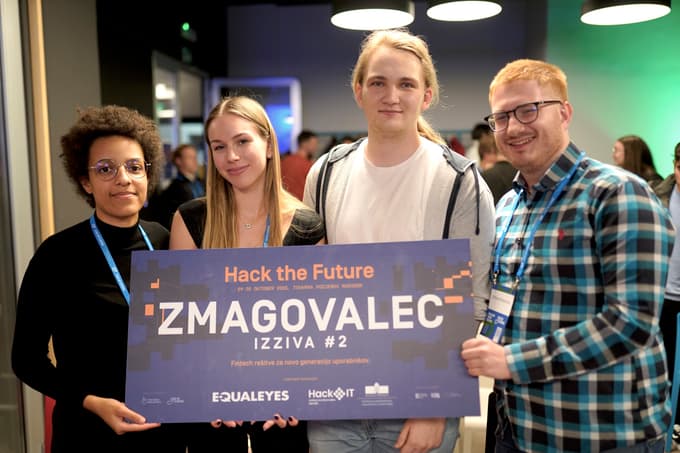 Druga nagrajena rešitev FAIR PAY pa je namenjena uporabnikom, ki si želijo jasnega in pravičnega razdeljevanja stroškov - pri skupnih potovanjih, nakupih ali drugih deljenih izkušnjah. Ekipo sestavljajo Zdravko Brdarovski, Elena U. Bežan, Tia Žvajker in Alen Fridau.