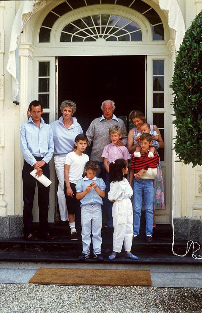 Družina Agnelli v osemdesetih letih. 