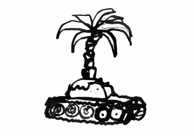 Matej Stupica: Triviera, tuš na papirju, poljubna velikost, 2024