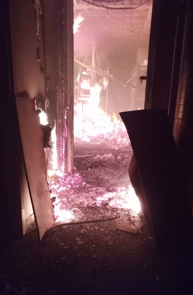 Požar v nebotičniku Vjesnika v Zagrebu