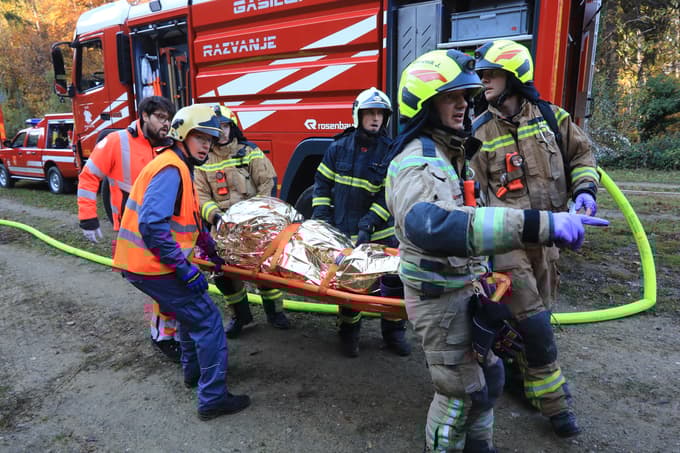 Reševalna vaja na Pohorski vzpenjači