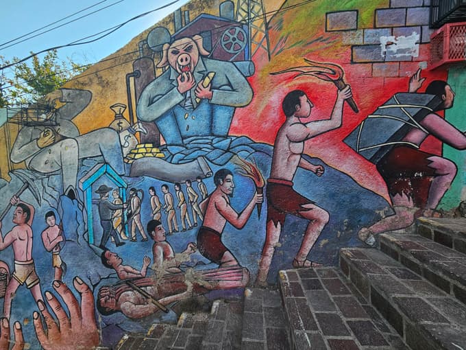 Grafitni prikaz zgodovine boja za neodvisnost