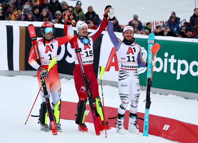 (FOTO) Manuel Feller dobil boj za zlatega gamsa in 100.000 evrov