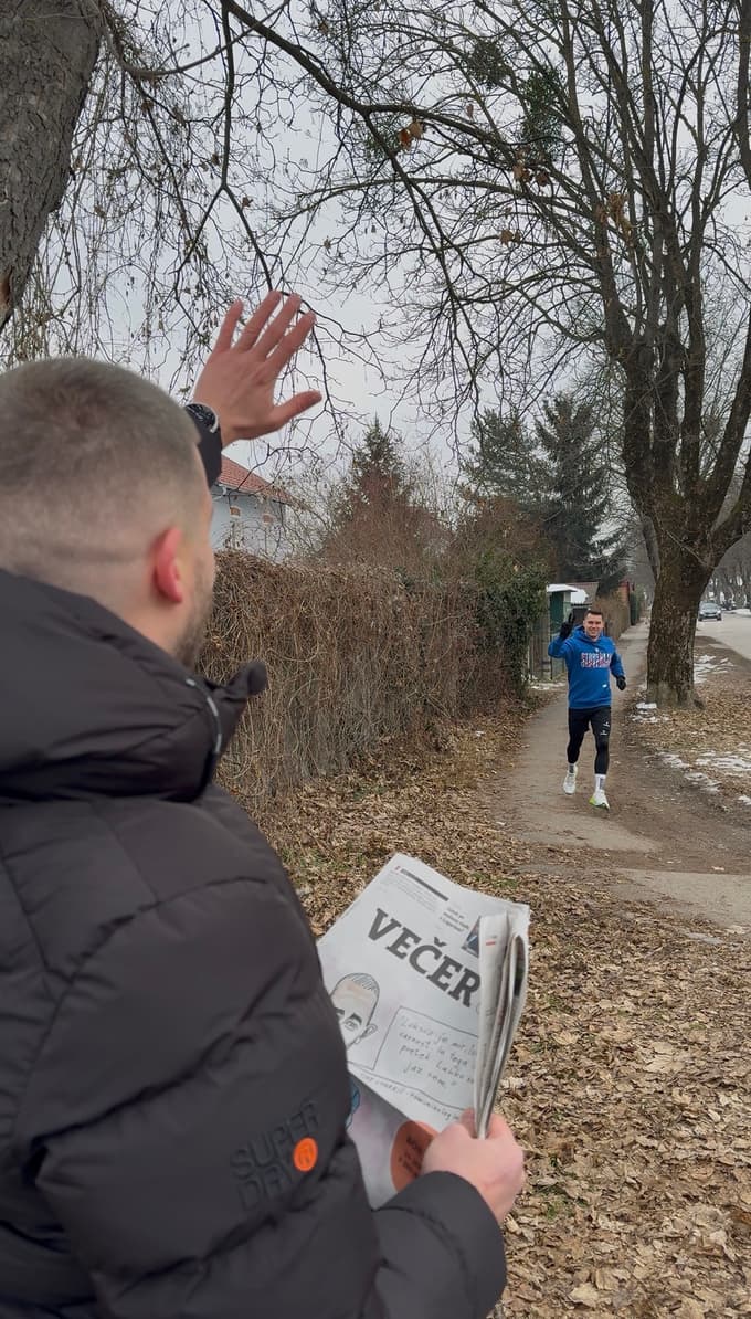 Na treningu. Brez Večera ne gre. 