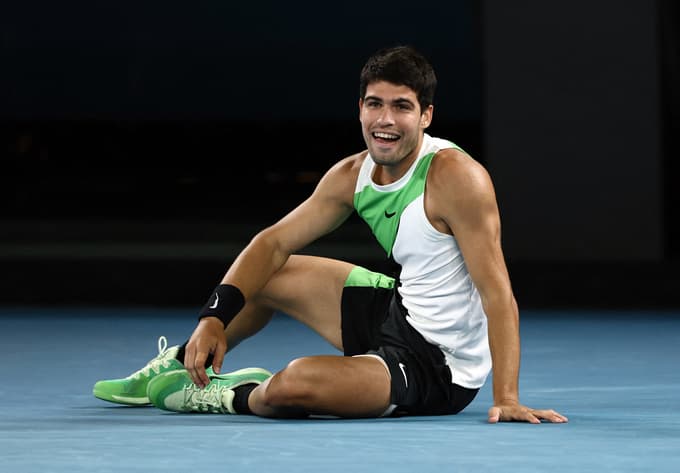 (FOTO) Alcaraz premagal Đokovića za prvo slavje v Melbournu, zdaj ima zmage na vseh turnirjih za grand slam