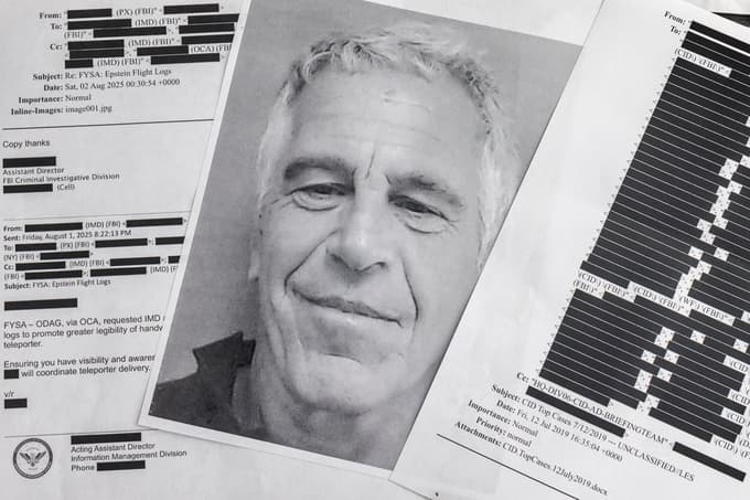 epa12724188 (ILLUSTRATION) - Printed copies of the Jeffrey Epstein files in Miami, Florida, 10 February 2026. According to official charges and court records released under the Epstein Files Transparency Act, Epstein orchestrated a sex-trafficking operation involving minors, leveraging his wealth and social standing to exploit victims over several decades. EPA/CRISTOBAL HERRERA-ULASHKEVICH