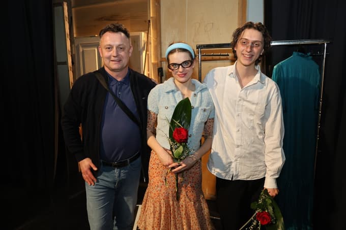 Peter Srpčič, direktor Mestnega gledališča Ptuj, Pia Skvarča in Rok Ličen.