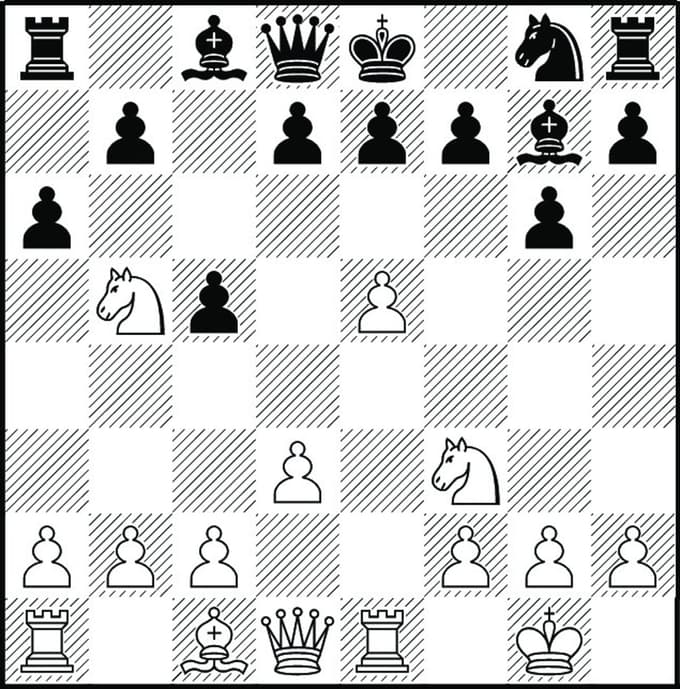 1. Kako je beli na potezi izkoristil veliko prednost v razvoju? 