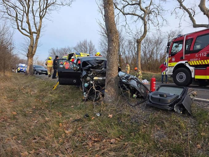 Iz zmečkanje pločevine so voznika rešili gasilci iz Materije.
