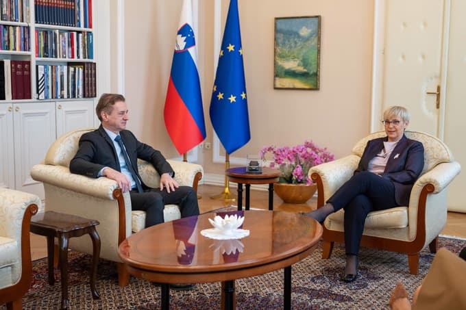 Robert Golob na sestanku s predsednico države Natašo Pirc Musar
