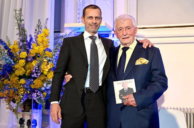 Uspeh v krvi. Aleksander Čeferin, predsednik UEFA, in oče Peter Čeferin.