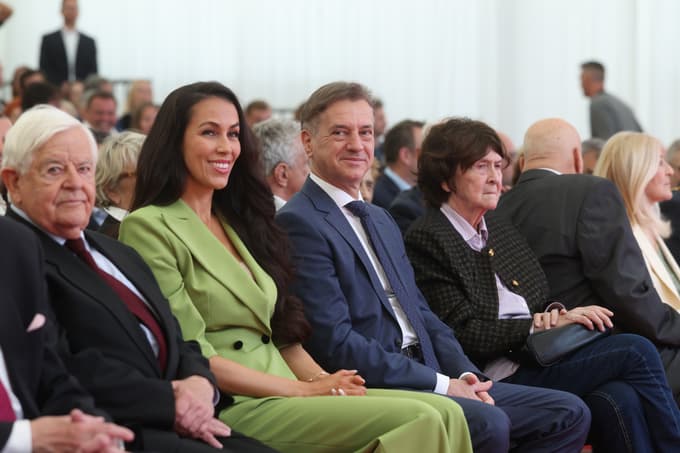 Milan Kučan, Tina Gaber Golob in Robert Golob