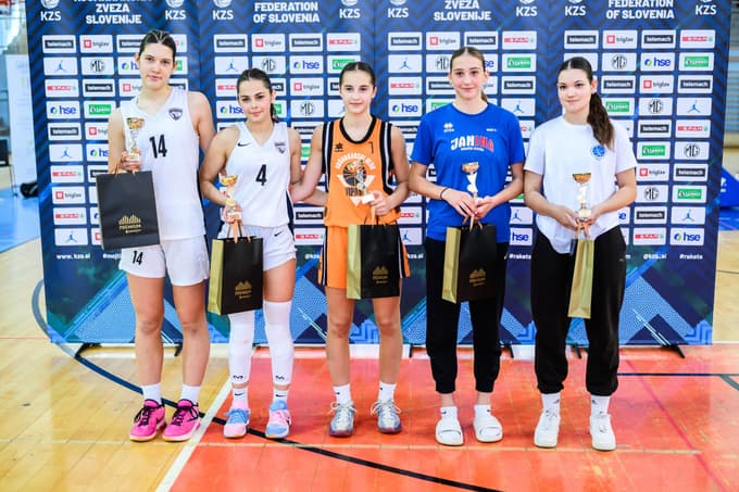 Idealna peterka košarkaric U16 na finalnem turnirju državnega prvenstva.