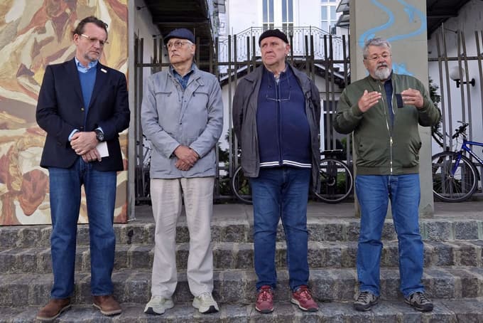 (z leve) Brane P. Kos, Miha Kacafura, Branko Koniček, Branimir Ritonja