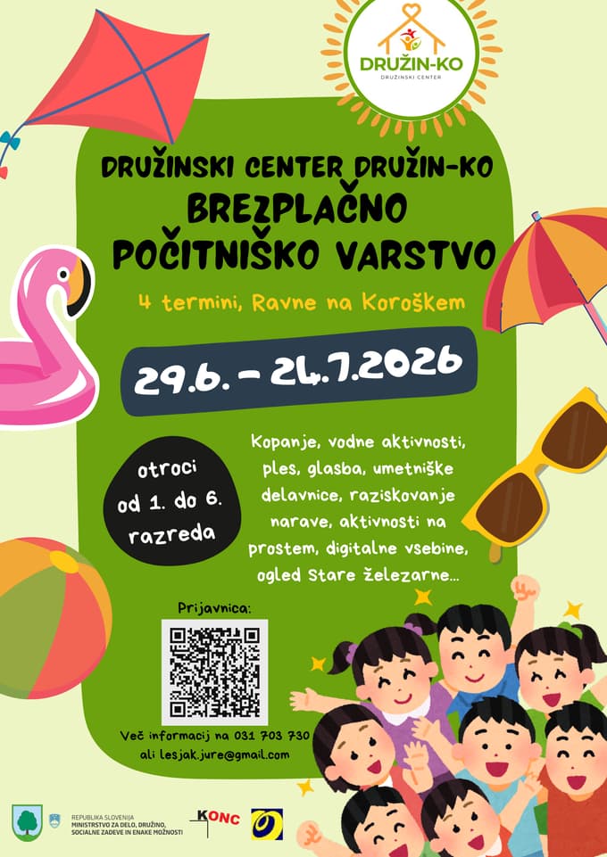 Vse informacije o brezplačnem varstvu med počitnicami in možnost prijave