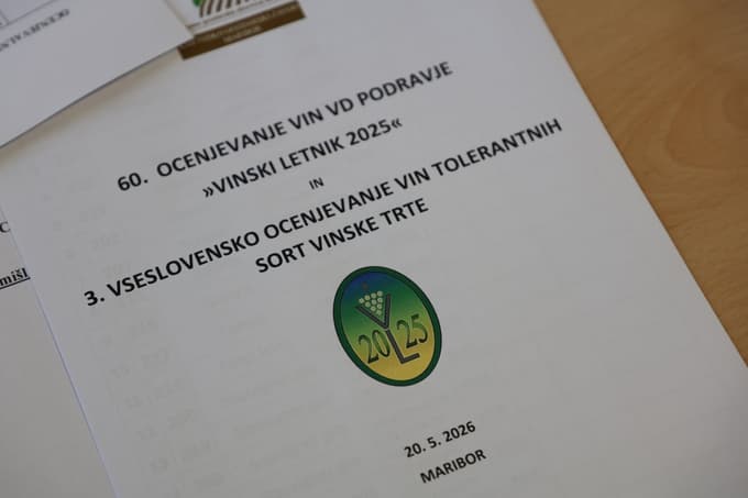 Maribor - jubilejno 60. ocenjevanje vin Vinski letnik 2025 in tretje vseslovensko ocenjevanje vin tolerantnih sort iz vinorodne dežele Podravje, ki ga pripravlja Kmetijsko gozdarski zavod (KGZ) Maribor; KGZ Maribor, Vinarska ulica 14, MARIBOR - -