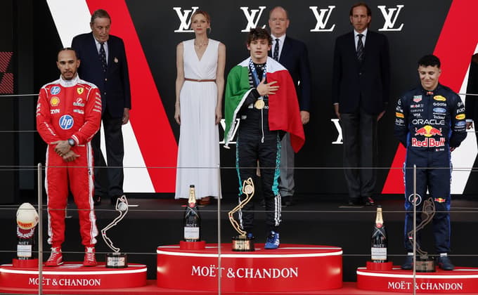 (FOTO) Kimi Antonelli najmlajši zmagovalec VN Monaka. Koliko mlajši je od prejšnjega rekorderja Hamiltona?