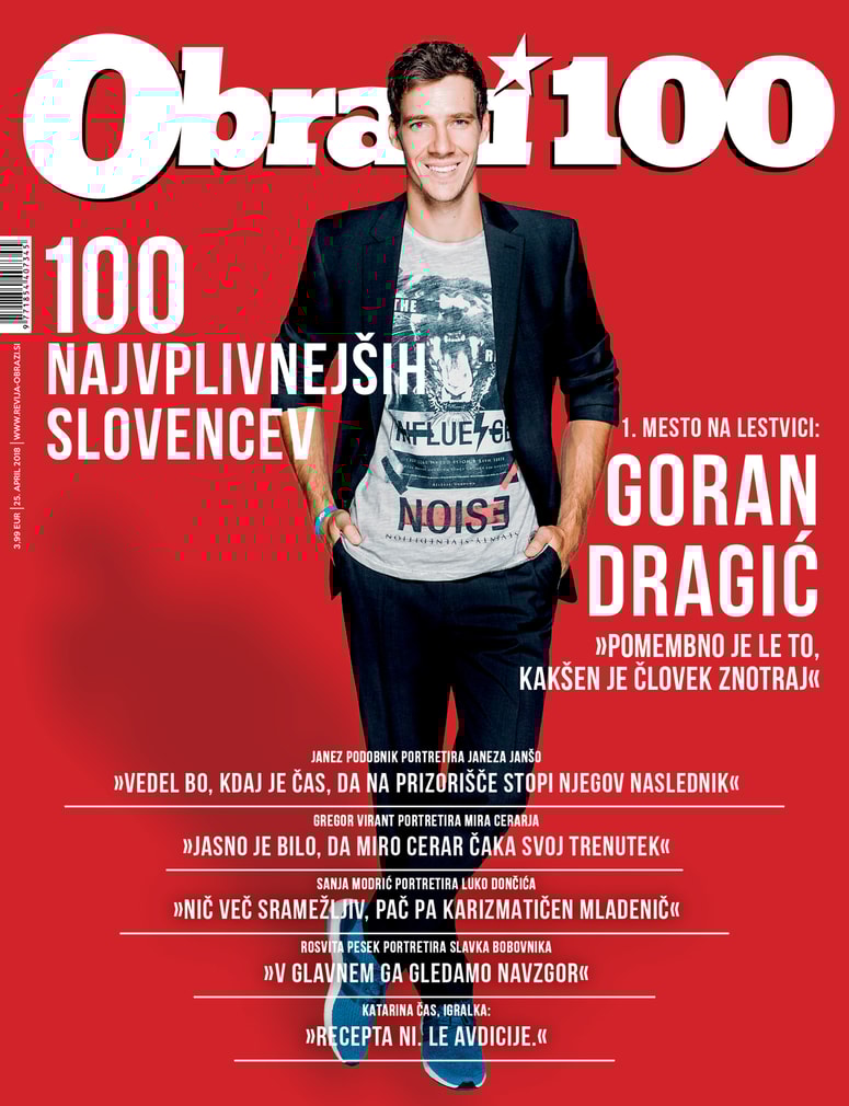 Naslovnica revije Obrazi 100, ki prinaša lestvico 100 najvplivnejših Slovencev za leto 2017