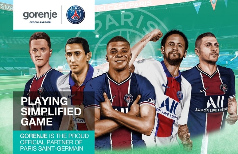 Gorenje krepi blagovno znamko preko partnerstva z evropskim nogometnim velikanom francoskim Paris Saint Germain.