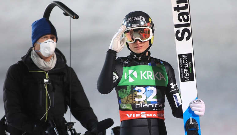 Anže Lanišek se je moral posloviti od dobrega prijatelja Timija Zajca. Foto: Robert BALEN