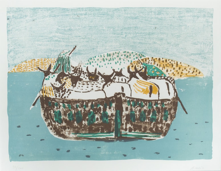 Zoran Mušič, Trajekt, barvna litografija, 1950, Ed.200., 33 x 44 cm