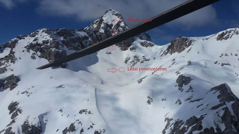 Kraj nesreče dveh planincev na Malem Triglavu
