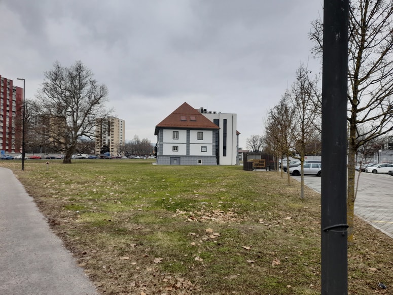 Dvorec bo dobil družbo dveh sodobnih objektov. 