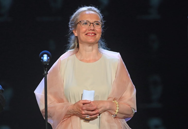 Jette Ostan Vejrup na lanski podelitvi Borštnikovega prstana
