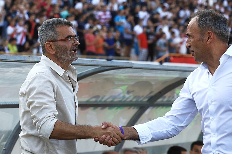 Trenerja Blaž Slišković in Darko Milanič leta 2017, ko so se Mariborčani udarili z Zrinjskim 