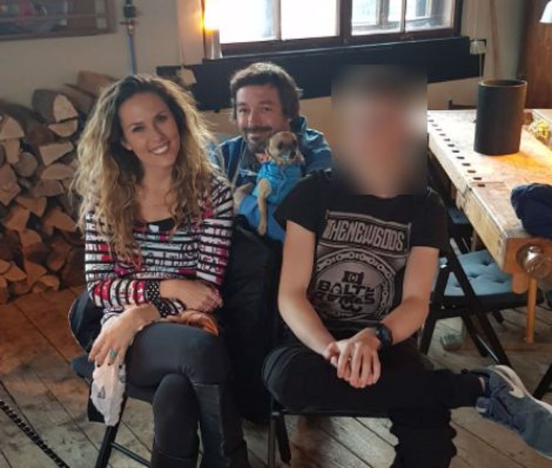 Anđa Marić z bivšim možem Primožem Dolničarjem in sinom