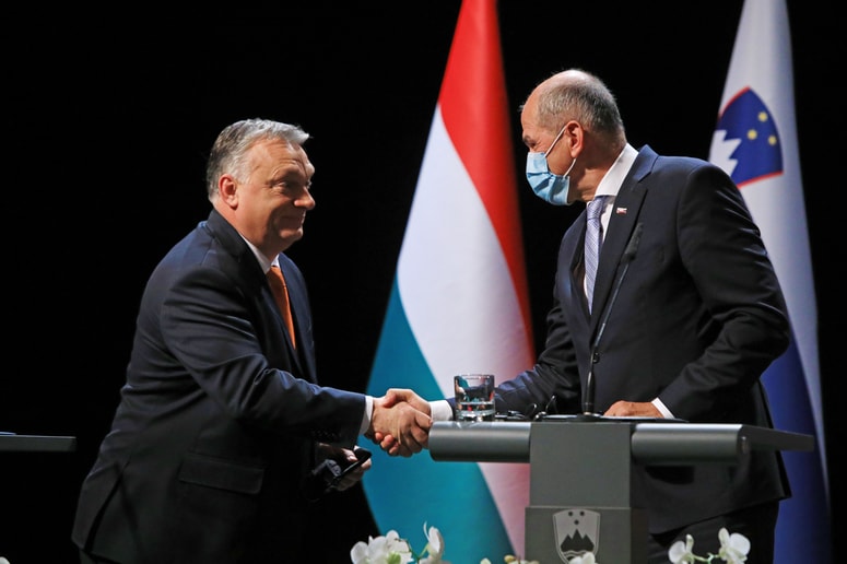 Viktor Orban in Janez Janša sta tesna politična zaveznika
