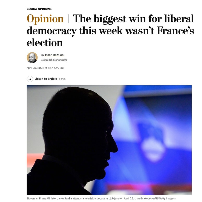 Tekst o slovenskih volitvah v Washington Postu z odlično fotografijo tako imenovanega "princa teme" Jureta Makovca za AFP/Getty Images.
