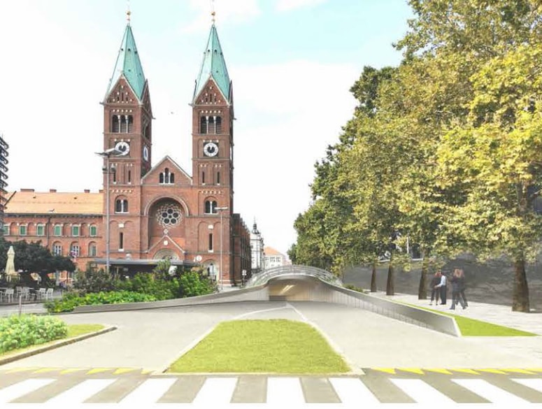 Tako bi bil videti vzhodni uvoz v tunel pri Frančiškanski cerkvi
