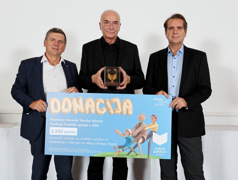 Podelitev donacije Varuha zdravja Fundaciji Vrabček upanja