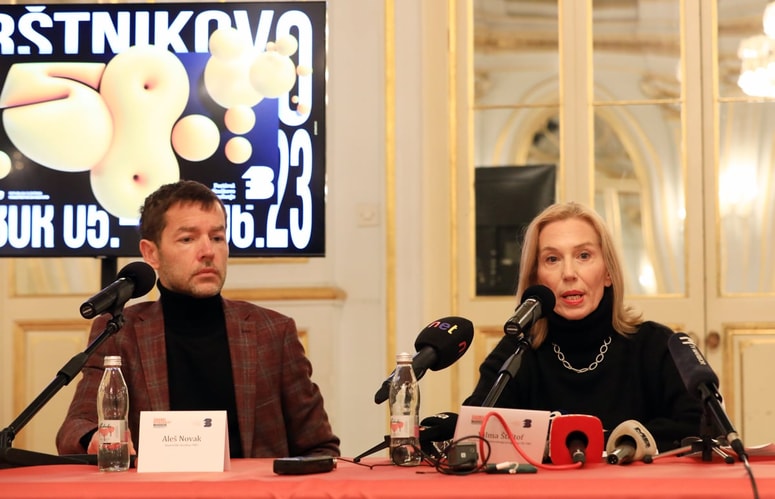 Umetniški direktor Festivala Borštnikovo srečanje Aleš Novak in selektorica tekmovalnega programa Vilma Štritof 