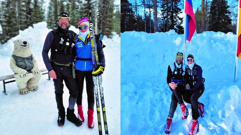 Ana Štern je 440 kilometrov dolgo pot na tekaških smučeh premagala skupaj z očetom Janezom. 