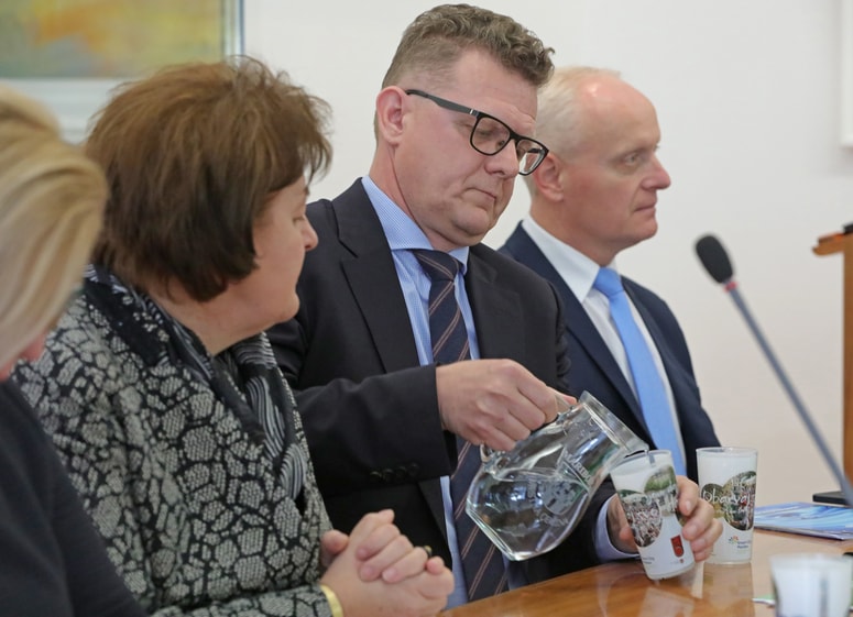 Podžupanja Helena Kujundžič Lukaček, Leon Lozar in Danilo Burnač. 