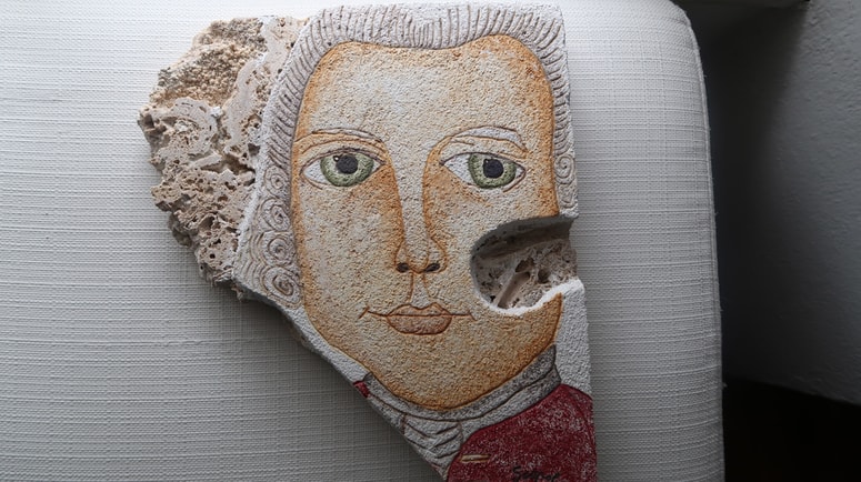 J. A. Scopoli kot freska na lehnjaku, ki ga je na kulturnem maratonu v Gimnaziji Jurija Vege ustvarila Ajda Tušar.