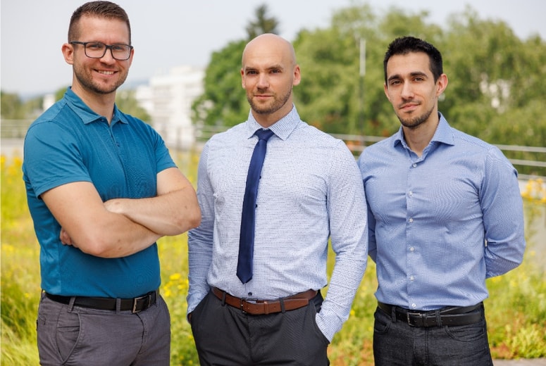 Ekipa podjetja ReCatalyst (od leve proti desni) dr. Matija Gatalo, Tomaž Bizjak in Javier Lopez Gonzales