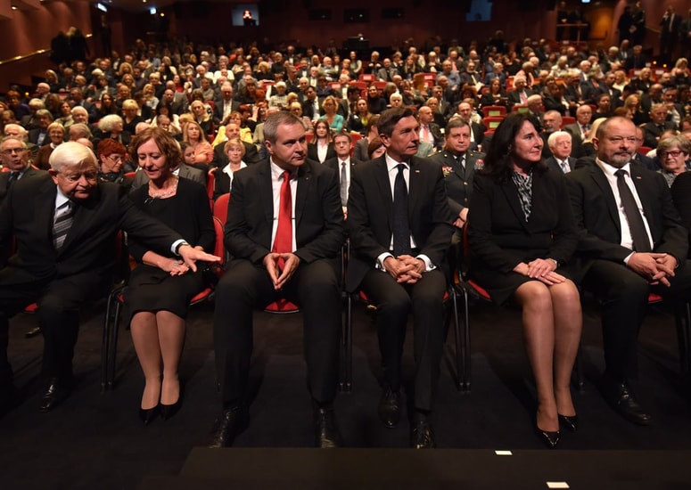 Današnje proslave ob jutrišnjem dnevu reformacije so se poleg predsednika DZ Dejana Židana udeležili tudi predsednik države Borut Pahor, prvi predsednik Slovenije Milan Kučan ter drugi. 